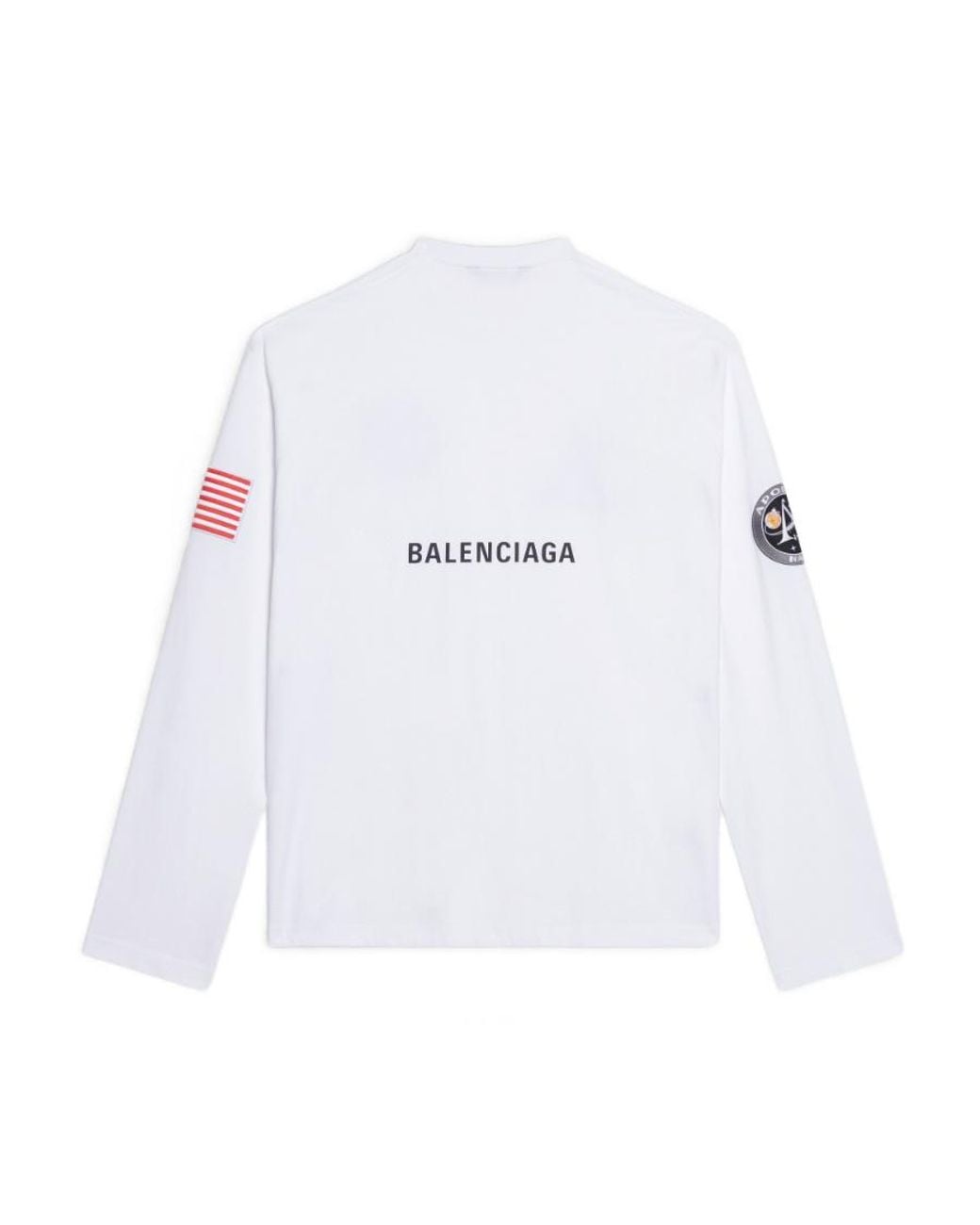 Balenciaga White Space Long-Sleeved T-Shirt
