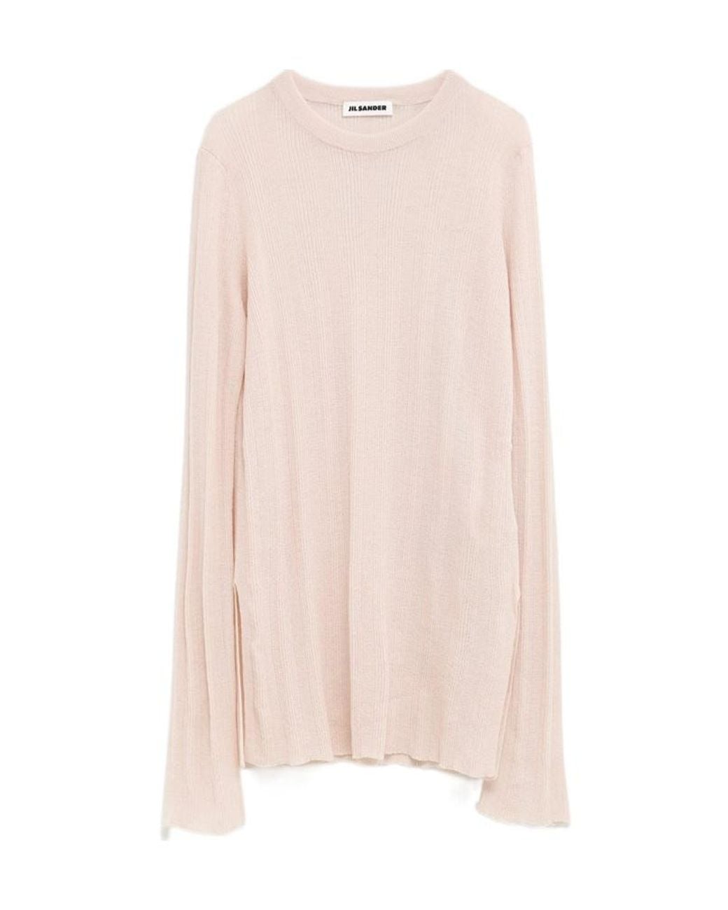 Jil Sander Pink Fine-Ribbed Top