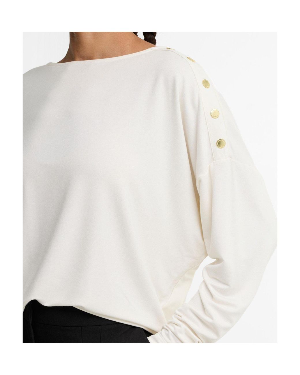 Barbour White Boat Neck Long-Sleeve Top