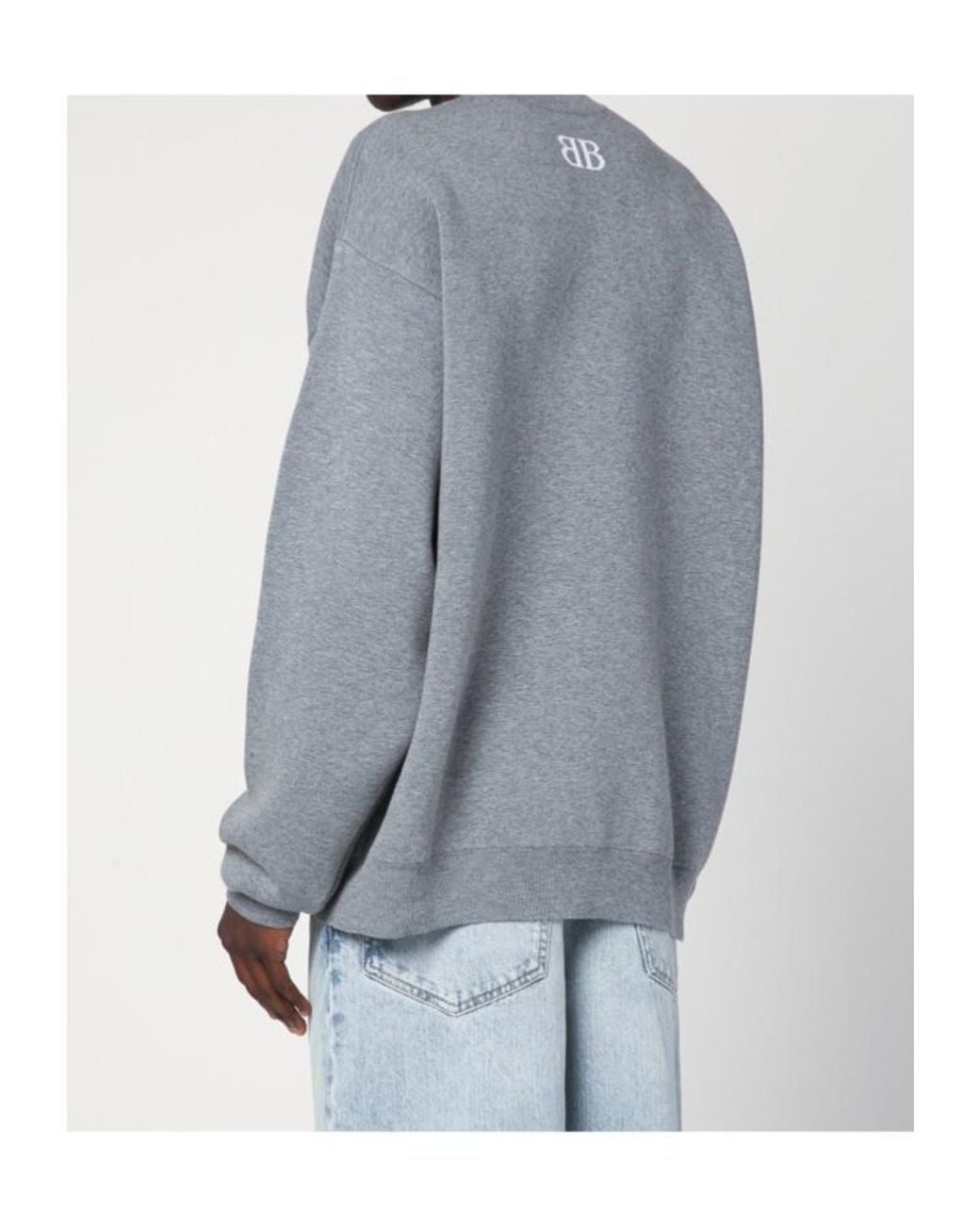 Balenciaga Gray Bb Knitted Oversized Sweater for men