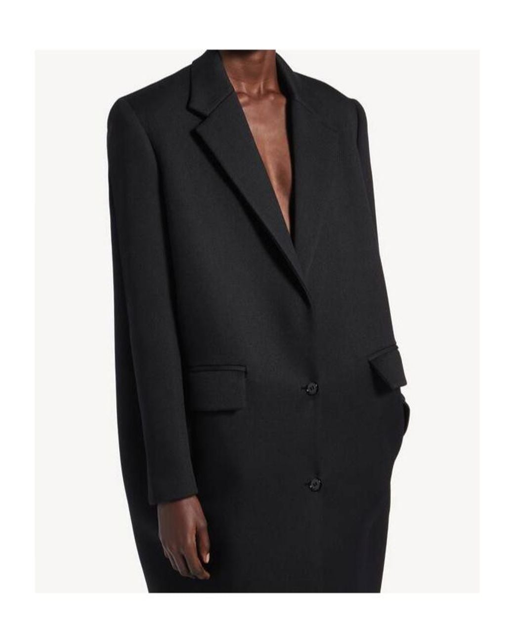 Balenciaga Black Wool Long Trench Coat