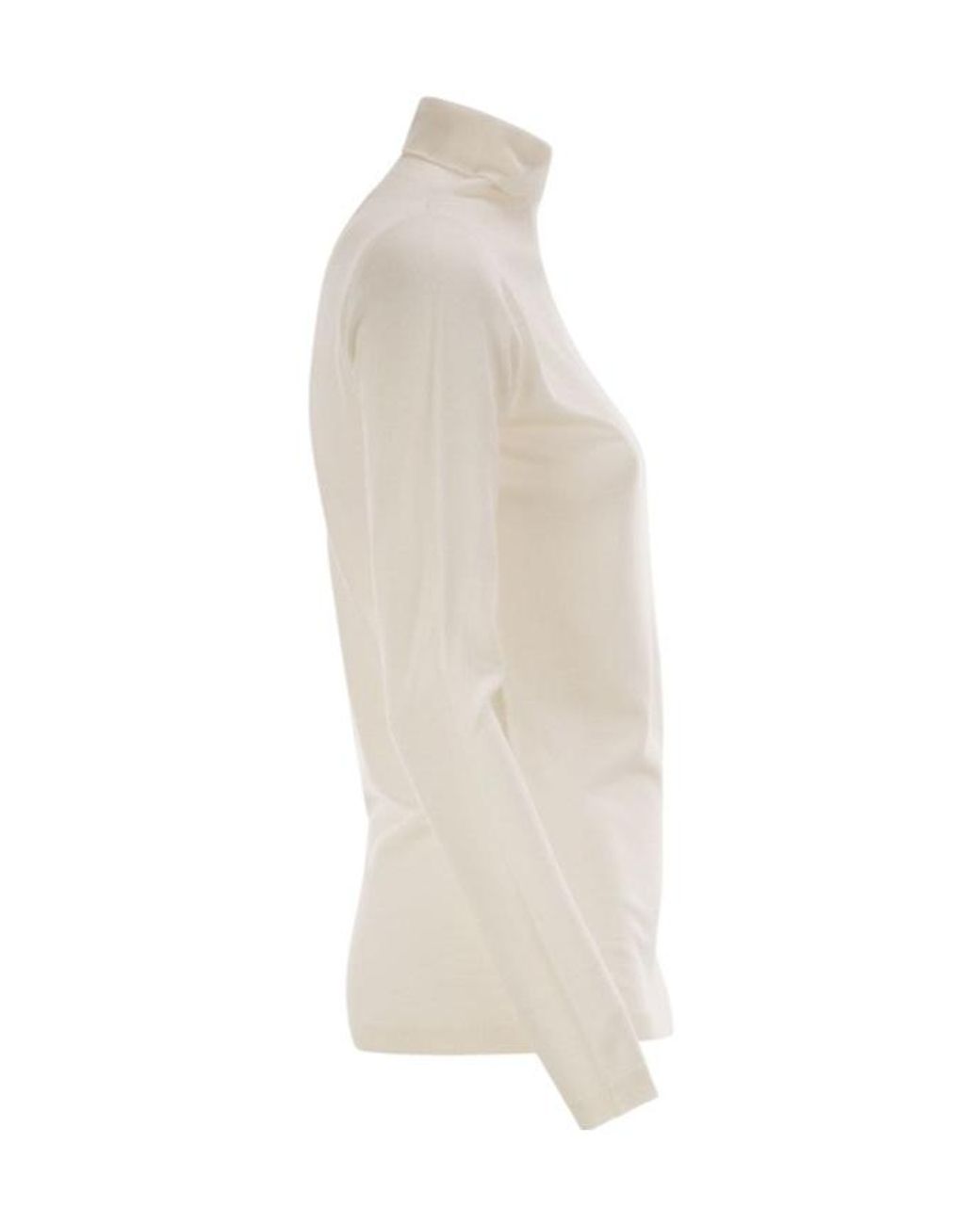 Fabiana Filippi White Fine Knit Roll Neck Sweater