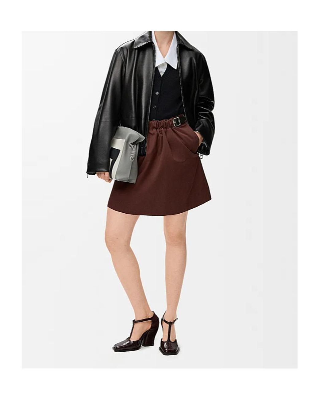 Loewe Purple Belted Mini Skirt
