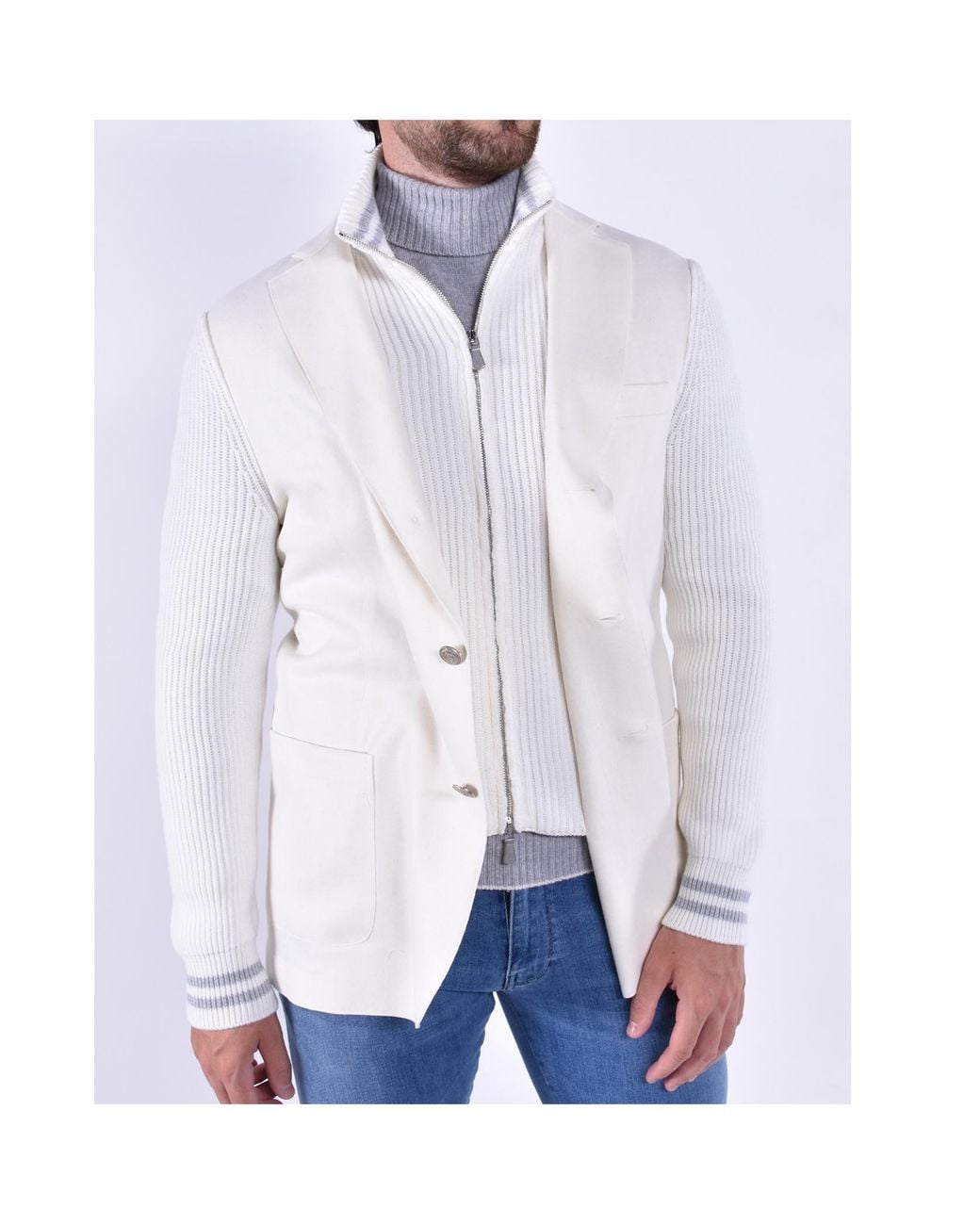 Eleventy Blue Bi Mat Blazer Jacket for men