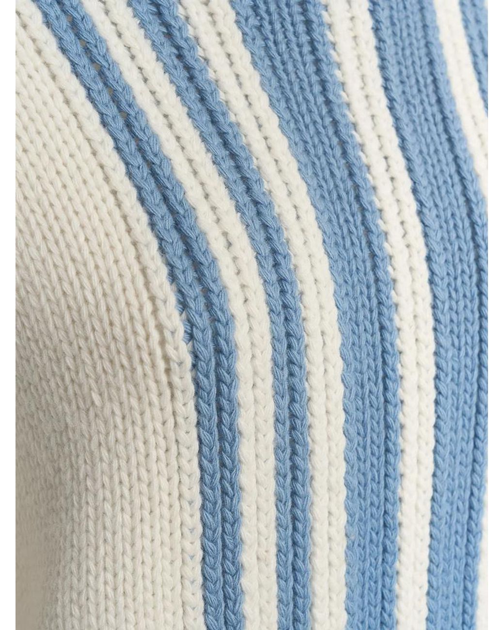 Malo Blue Intarsia-Knit High-Neck Sweater