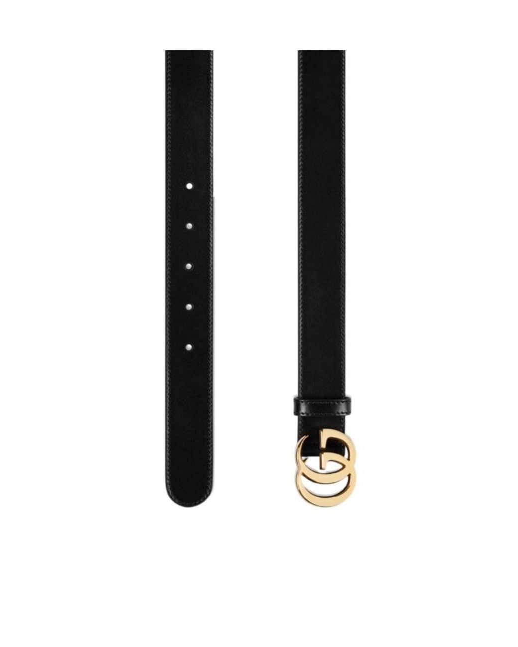 Gucci White Flat Marmont Belt for men