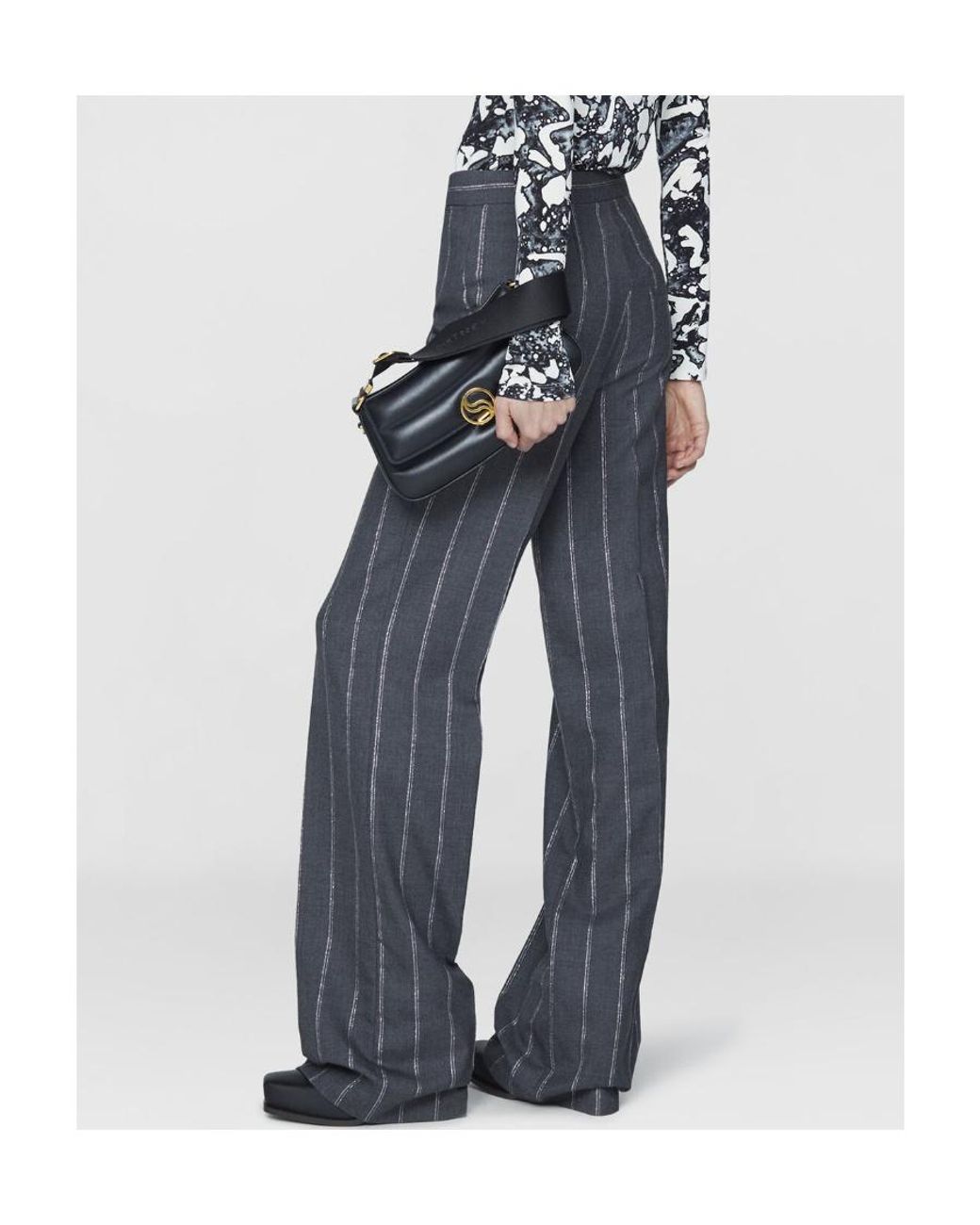 Stella McCartney Gray Striped Tailored Trousers