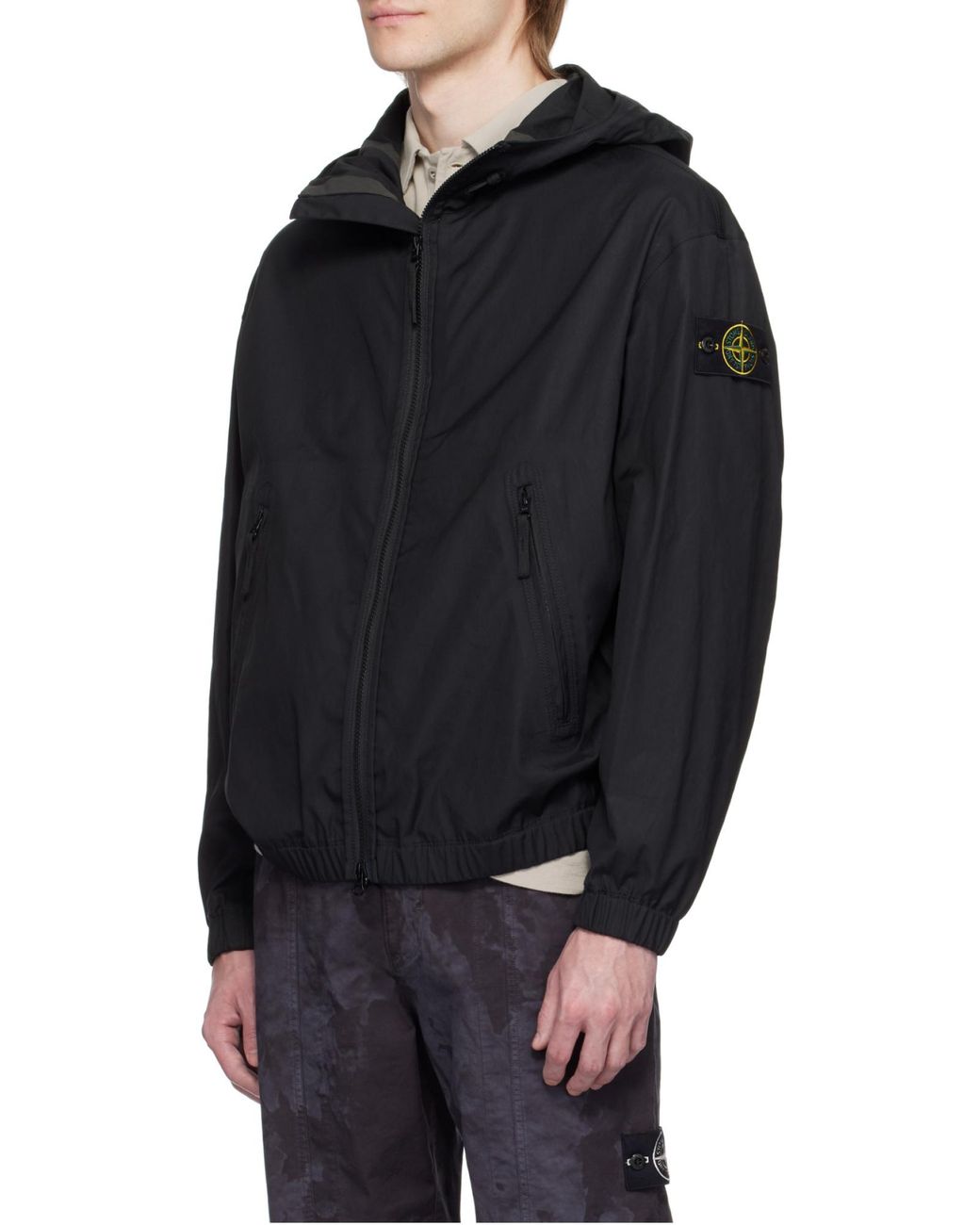 Stone Island Blue Watro-Tc Hooded Jacket for men
