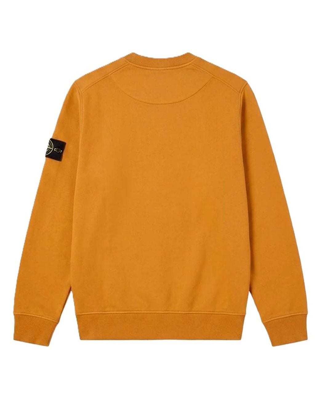 Stone Island Orange Crew-Neck Sweatshirt for men