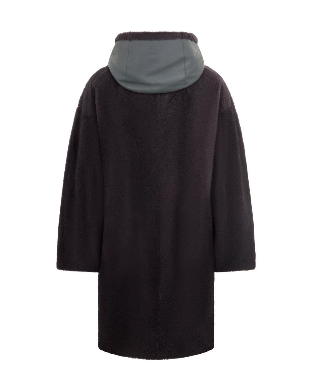 Peserico Black Hooded Long Coat