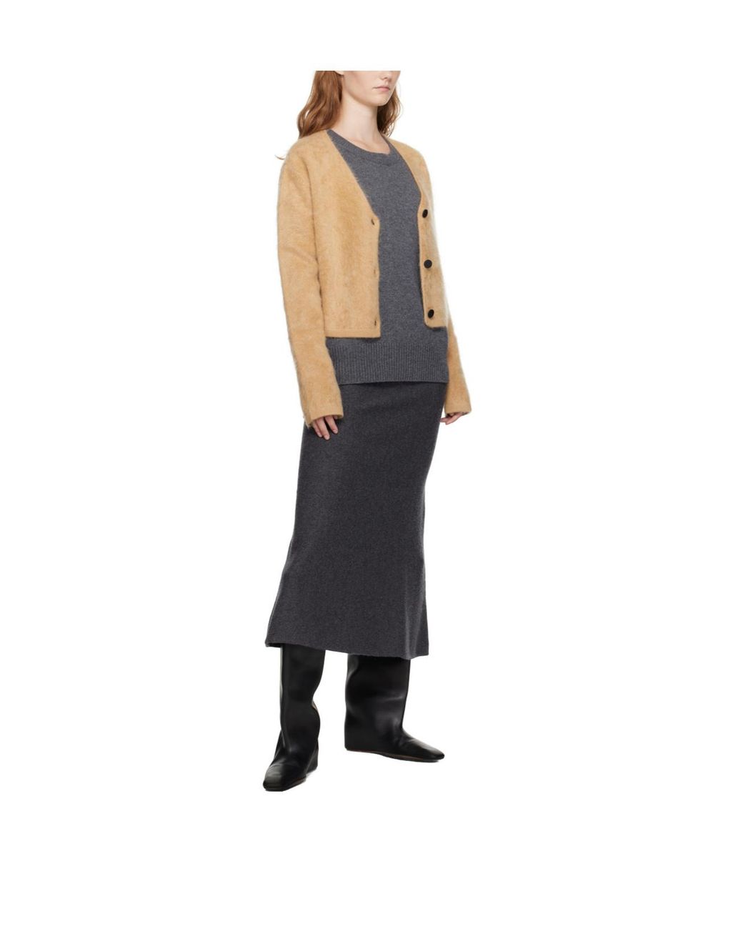 Lisa Yang Gray Mila Crewneck Knitwear