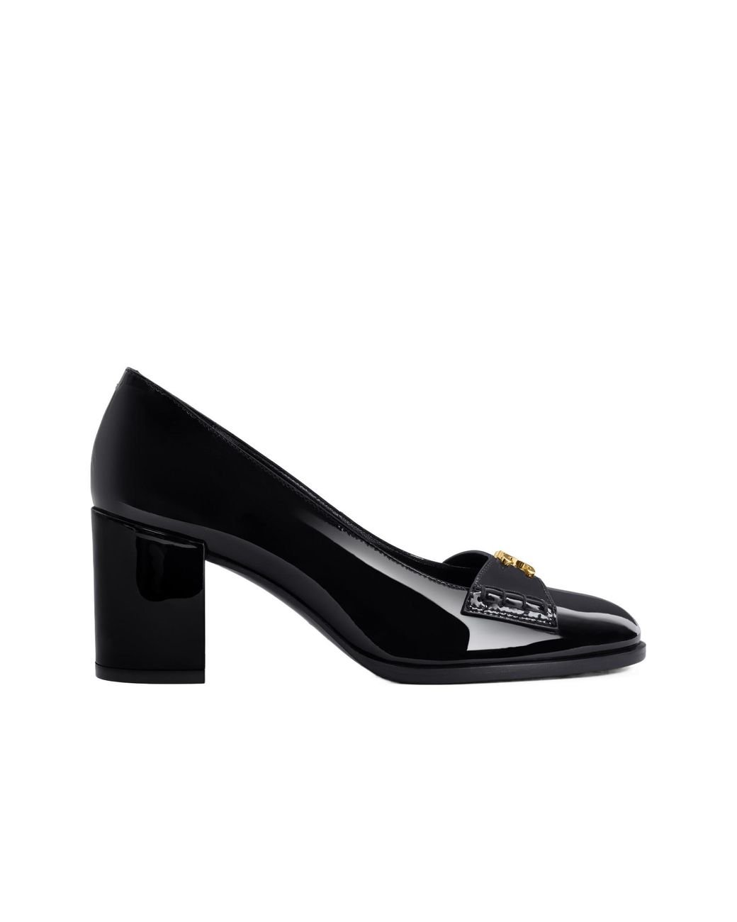 パンプス CELINE 24FW Black Lily Triope Pumps 360314582C 38NO CELINE LILY PERFORATED TRIOMPHE BABIES IN PATENT CALFSKIN