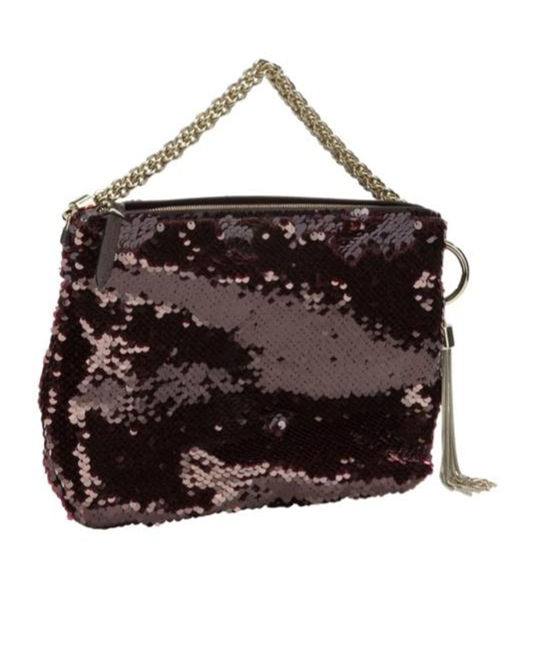 Jimmy Choo Black Callie Sequin Shoulder Bag