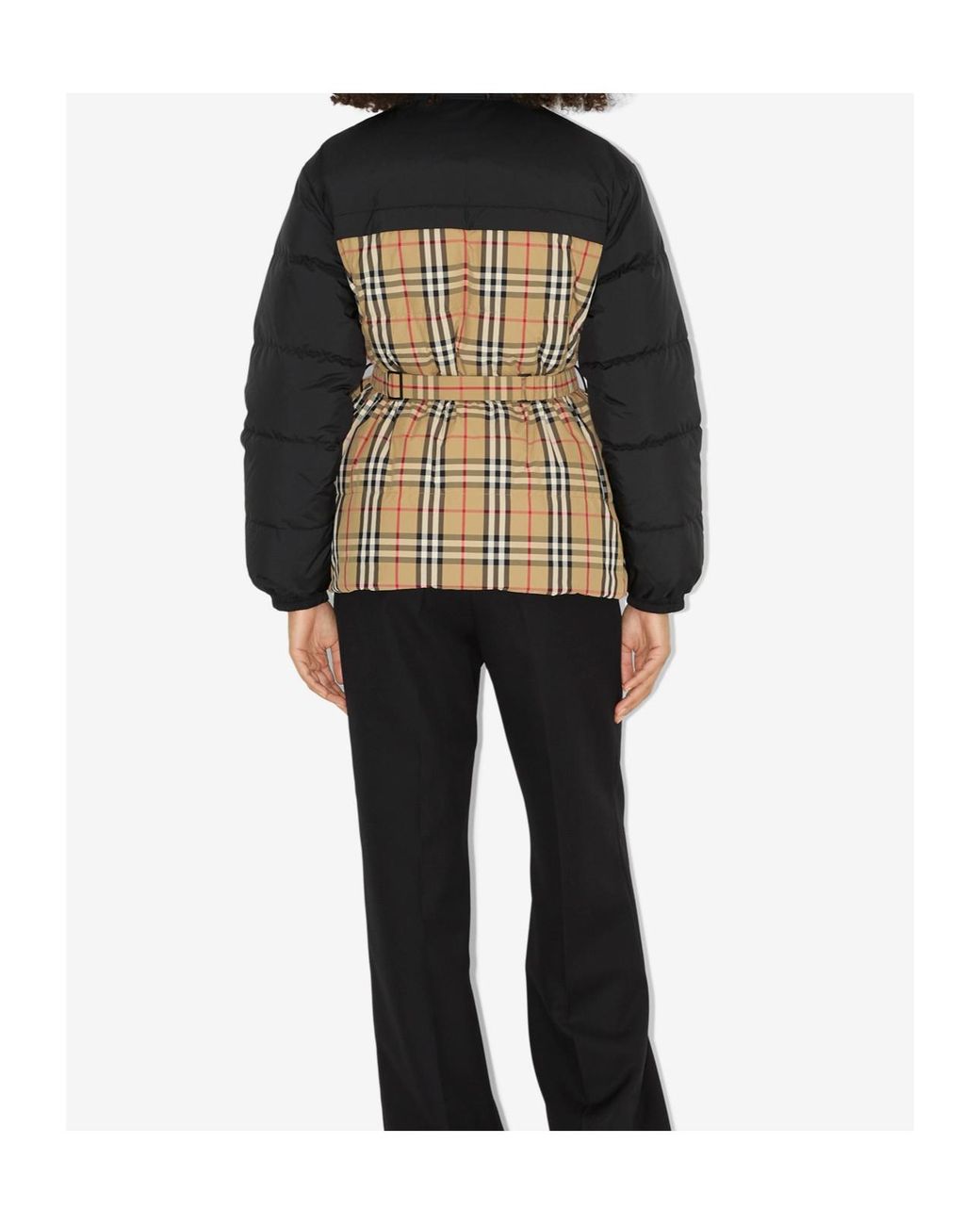 Burberry Black Belted-Waist Reversible Padded Jacket