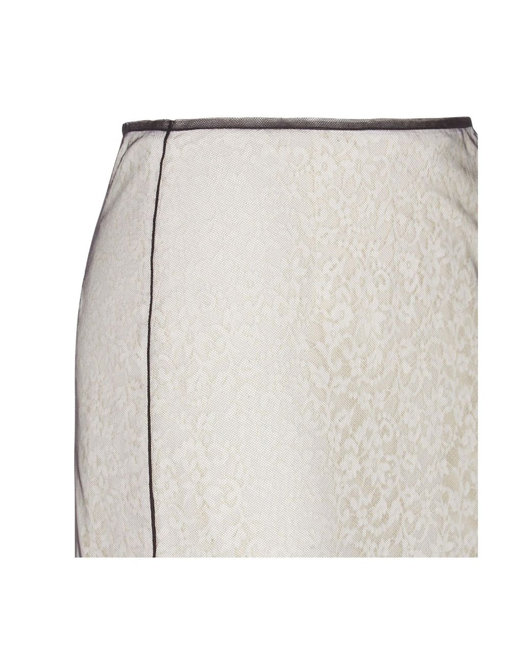 Fendi White Lace Detailed Layered Midi Skirt