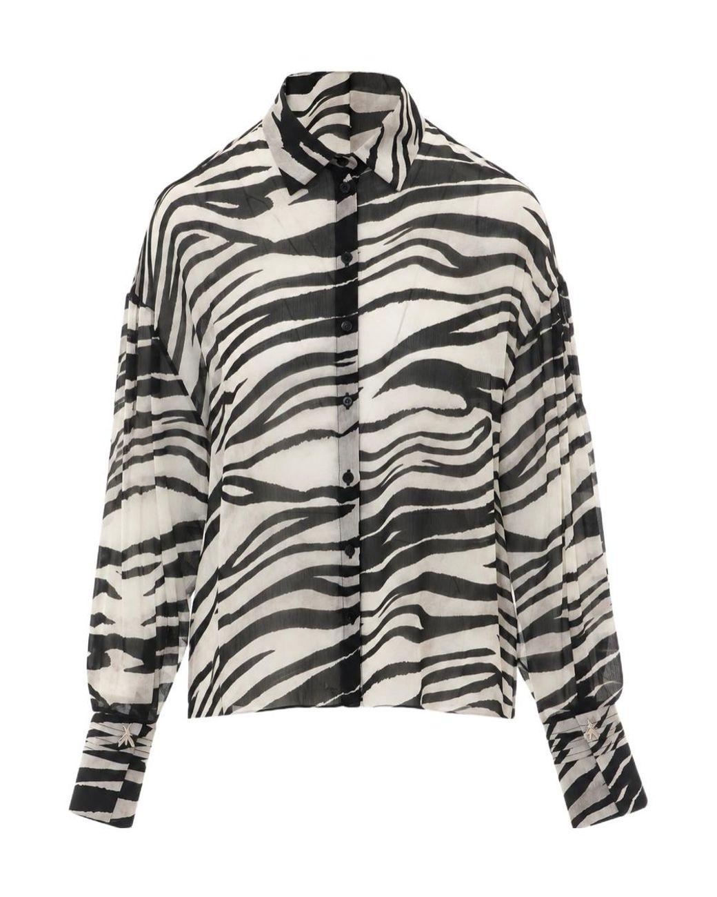 Patrizia Pepe Gray Sheer Zebra Shirt