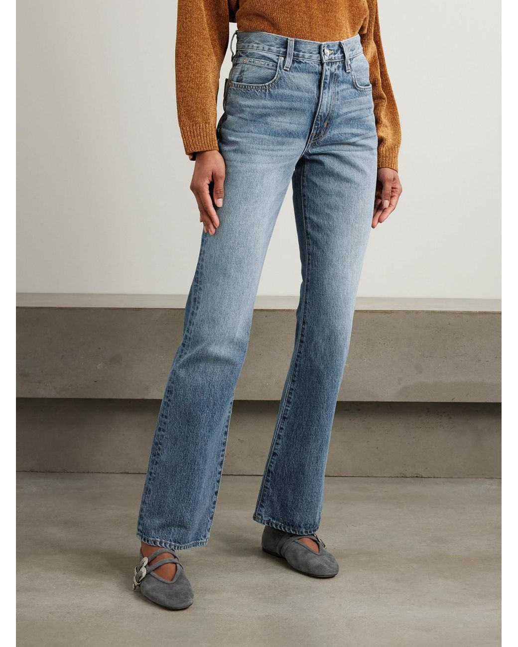 SLVRLAKE Denim Blue High-Rise Bootcut Jeans