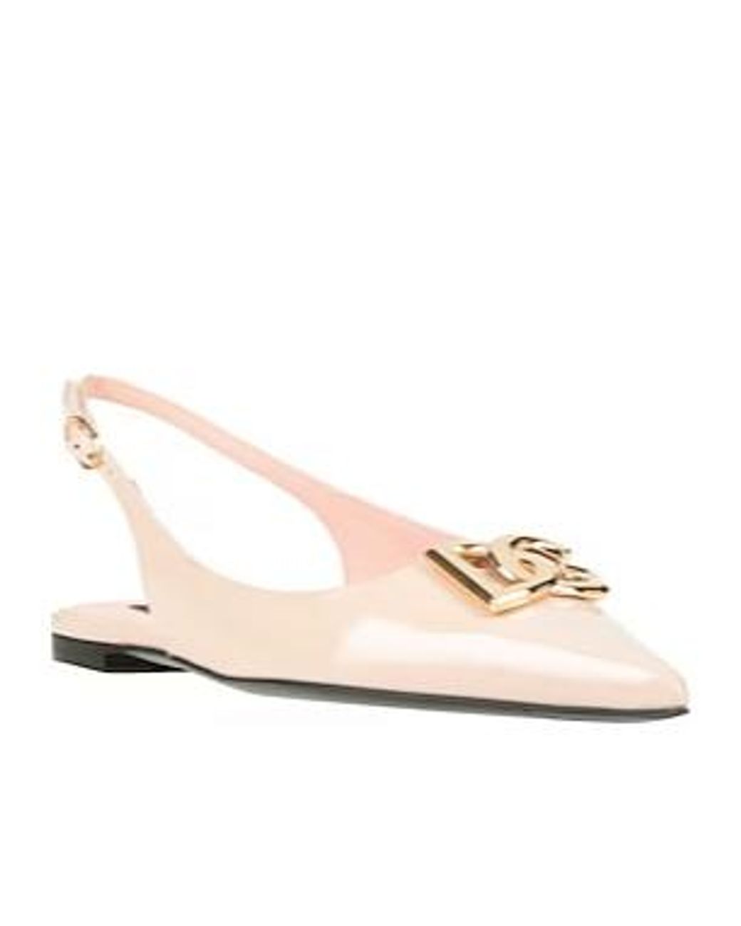 Dolce & Gabbana Pink Pointed Toe Patent Leather Ballet Flats