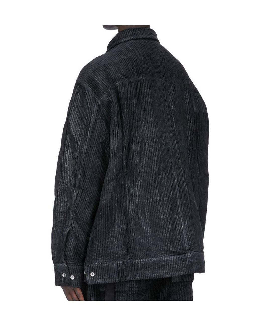 Rick Owens Black Jumbo Buttoned Shirt Jacket for men