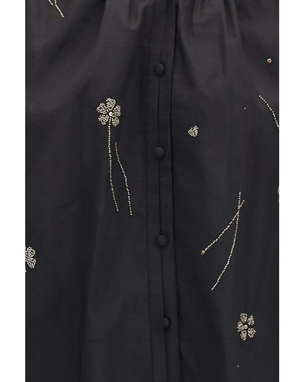 Forte_forte Black Fleurs Dorient Embroidered Shirt