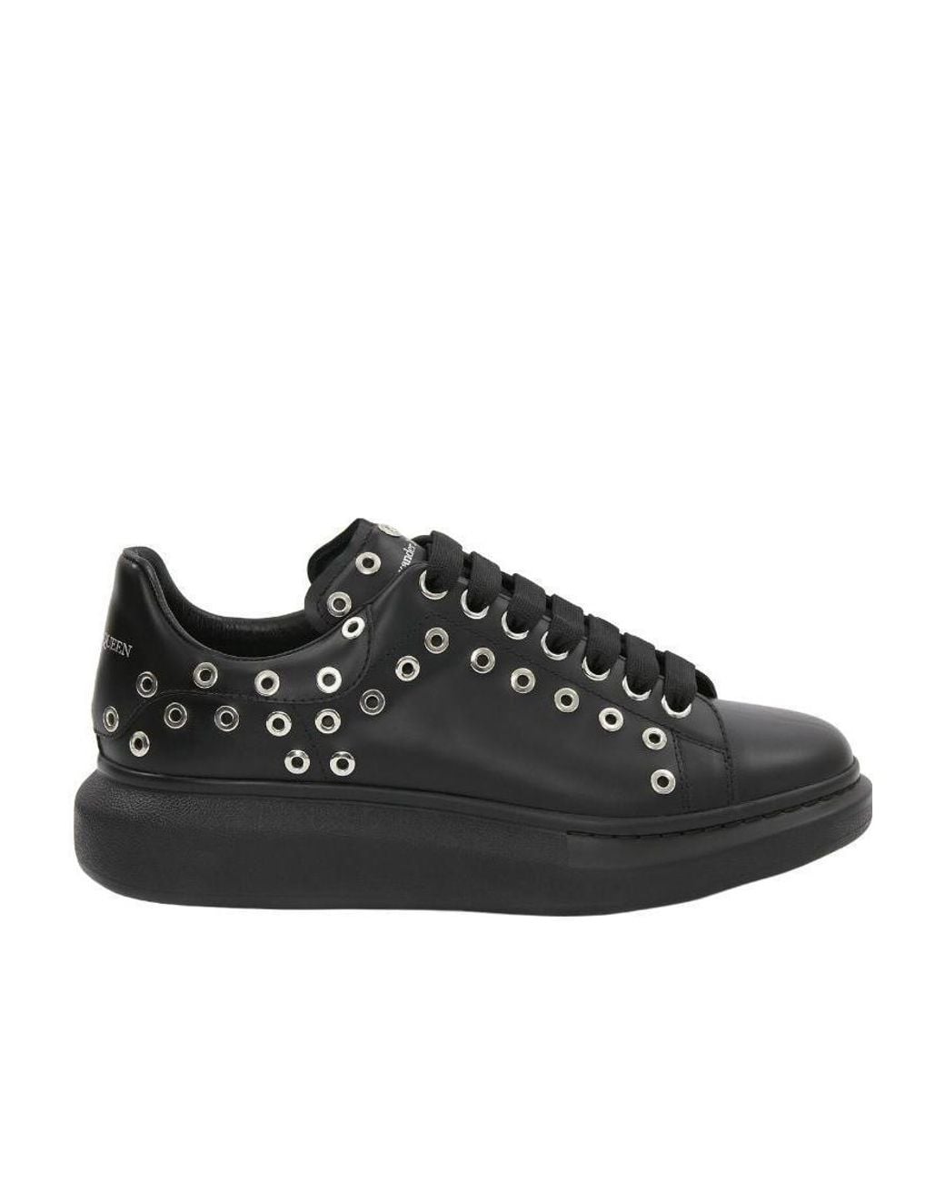 McQueen Black Oversized Eyelet Detail Sneakers for men