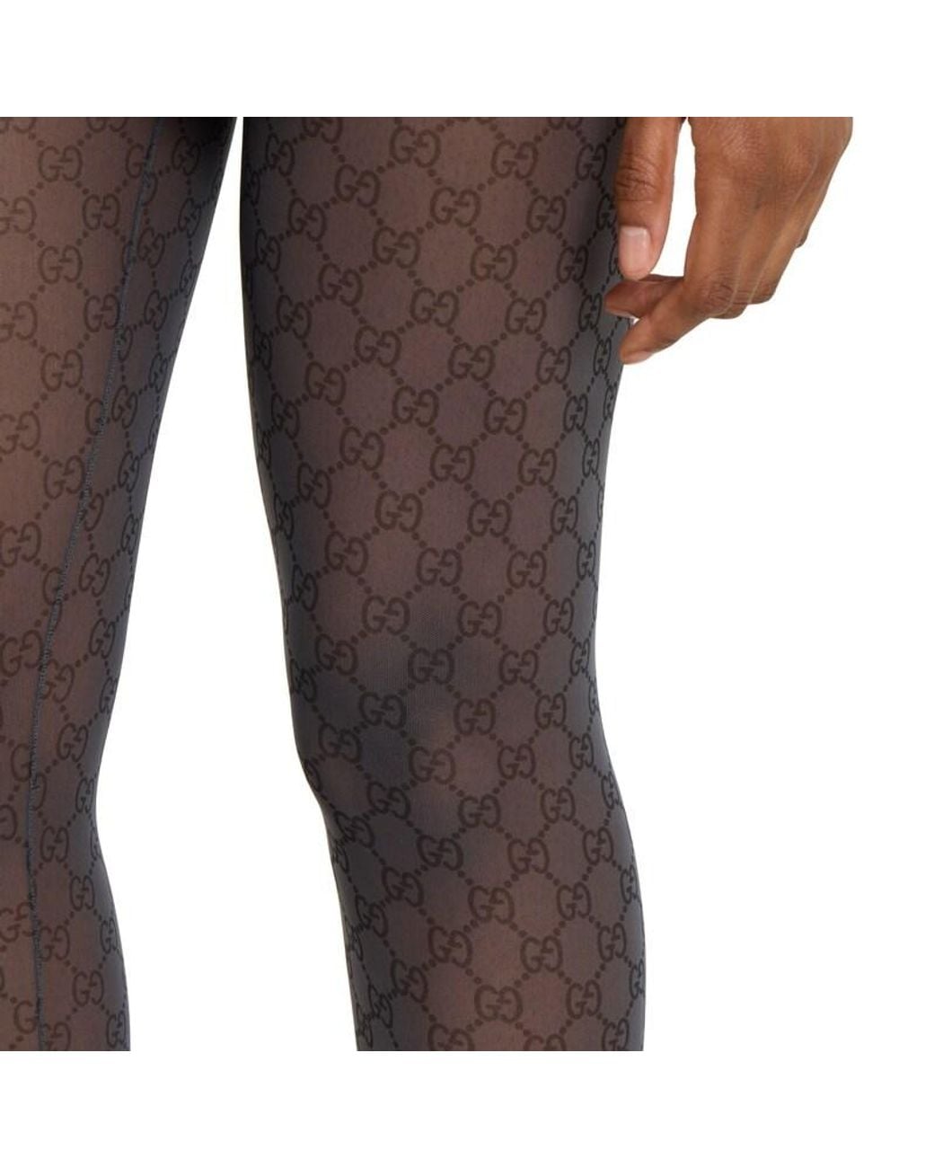 Gucci Black Printed Stretch Tights