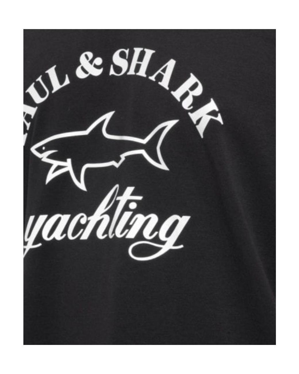 Paul & Shark Black T-Shirt With Round Neck And Short Sleeves for men