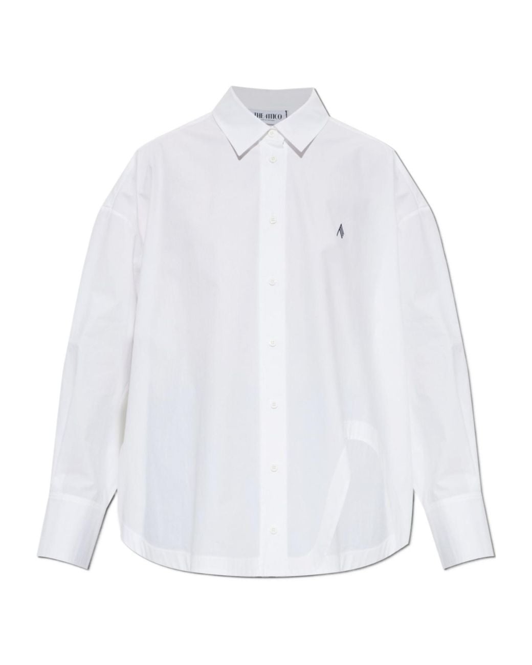 The Attico White The Logo Detail Button-Up Shirt