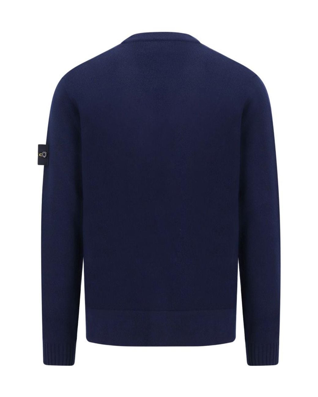Stone Island Blue V-Neck Long-Sleeved Knitted Cardigan for men