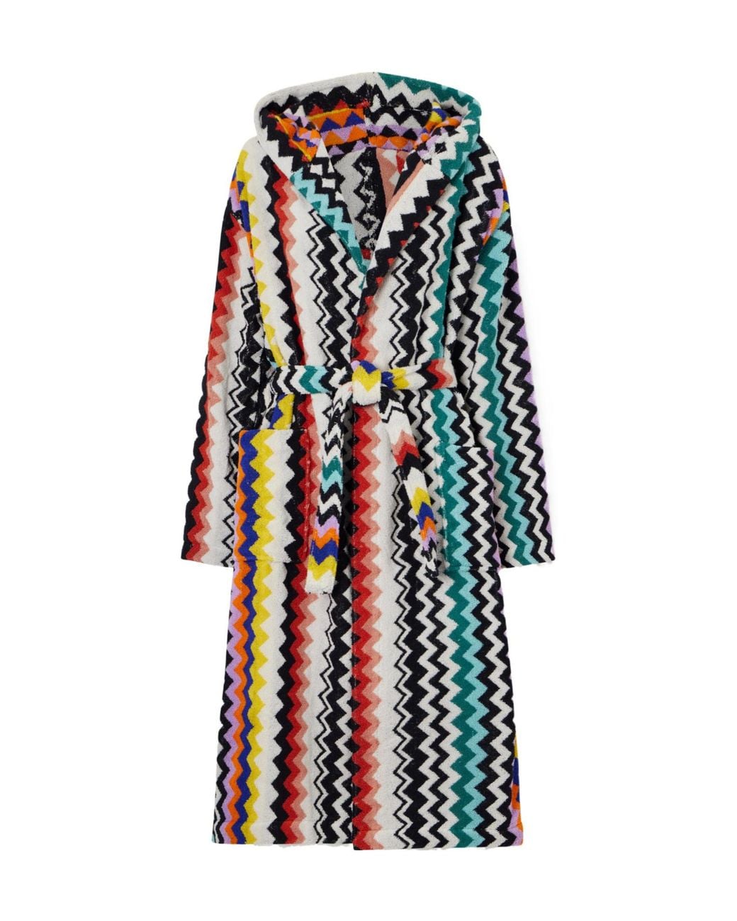 Missoni White Hooded Striped Cotton-Terry Robe