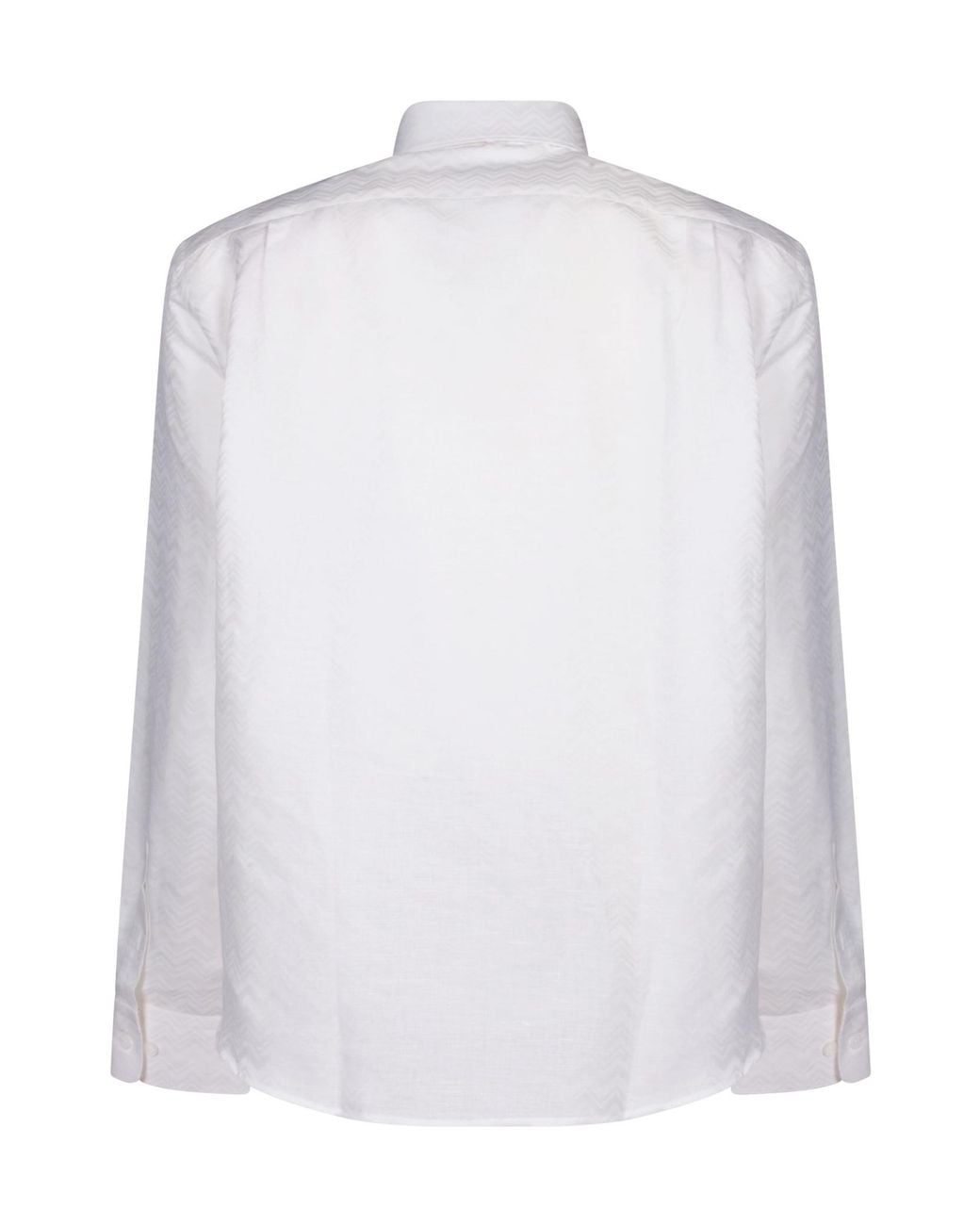 Missoni White Zigzag Pattern Long-Sleeved Shirt for men