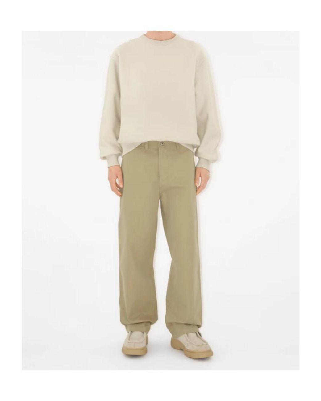 Burberry Green Straight-Leg Mid-Rise Chinos for men