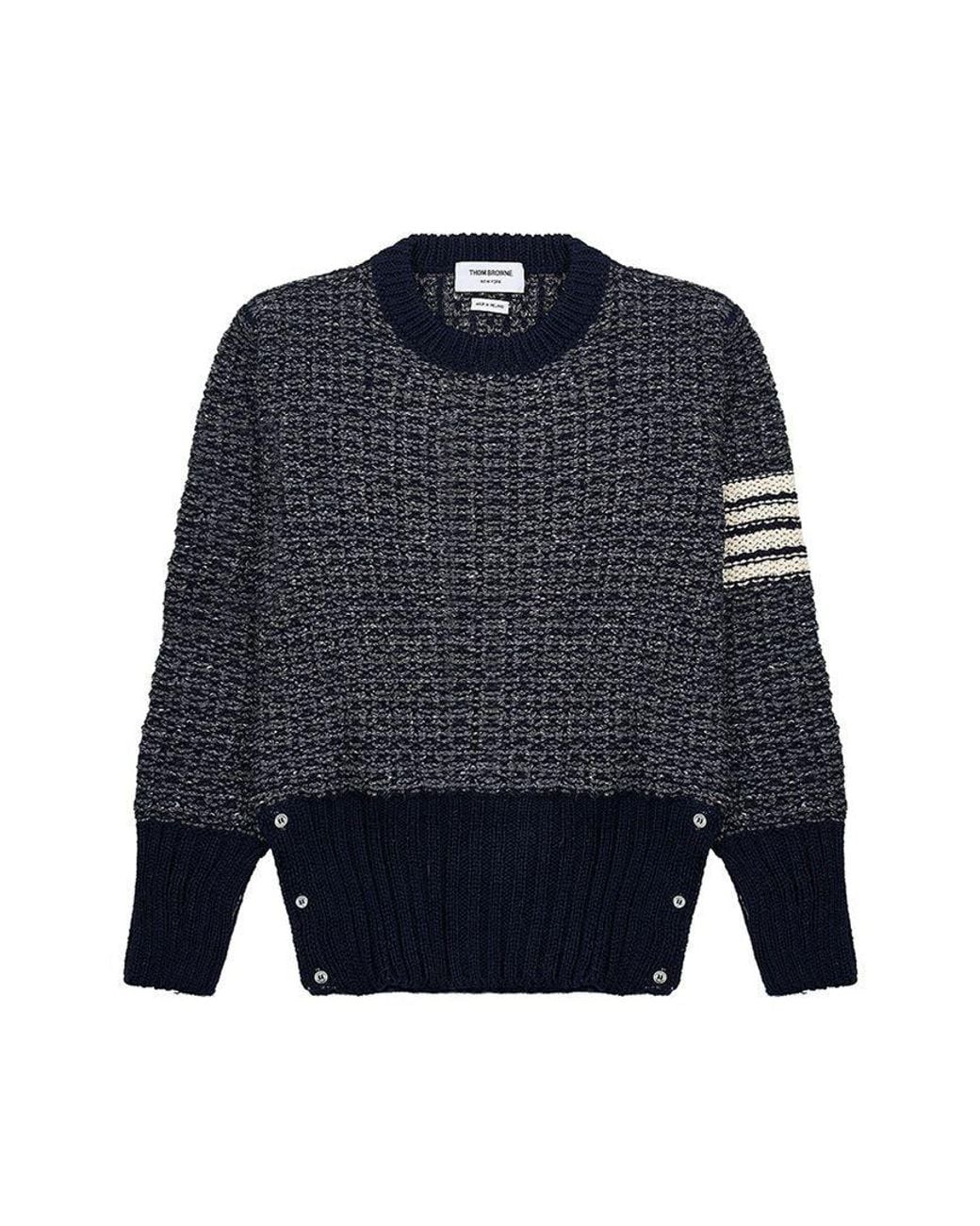 Thom Browne Blue Bar Mélange-Effect Jumper for men