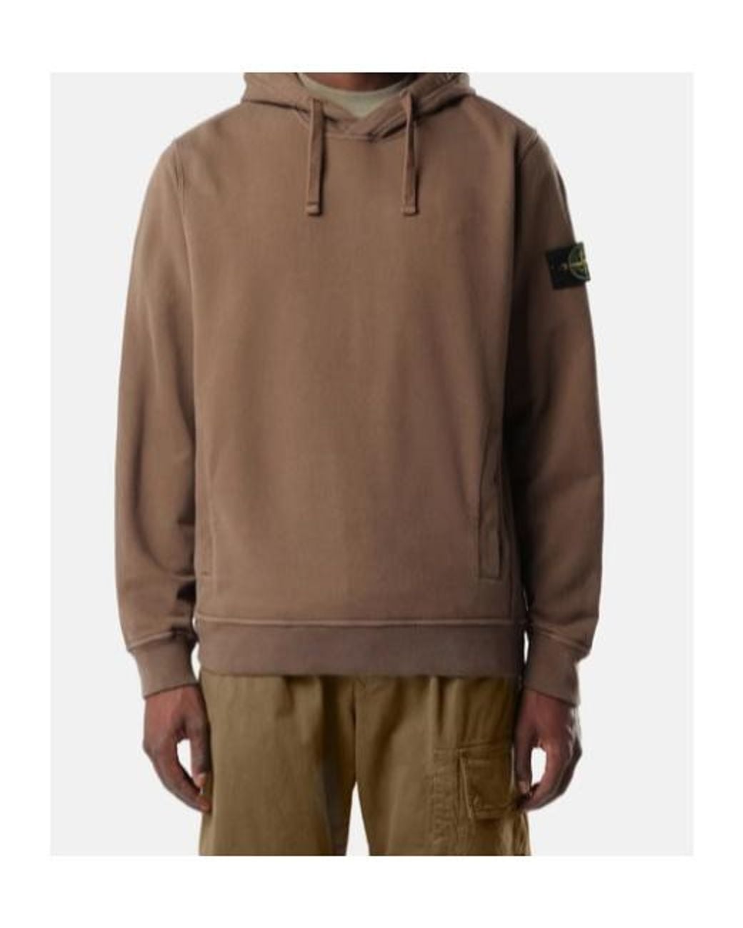 Stone Island Brown Regular-Fit Hooded Sweatshirt With Thumbhole Cuffs for men