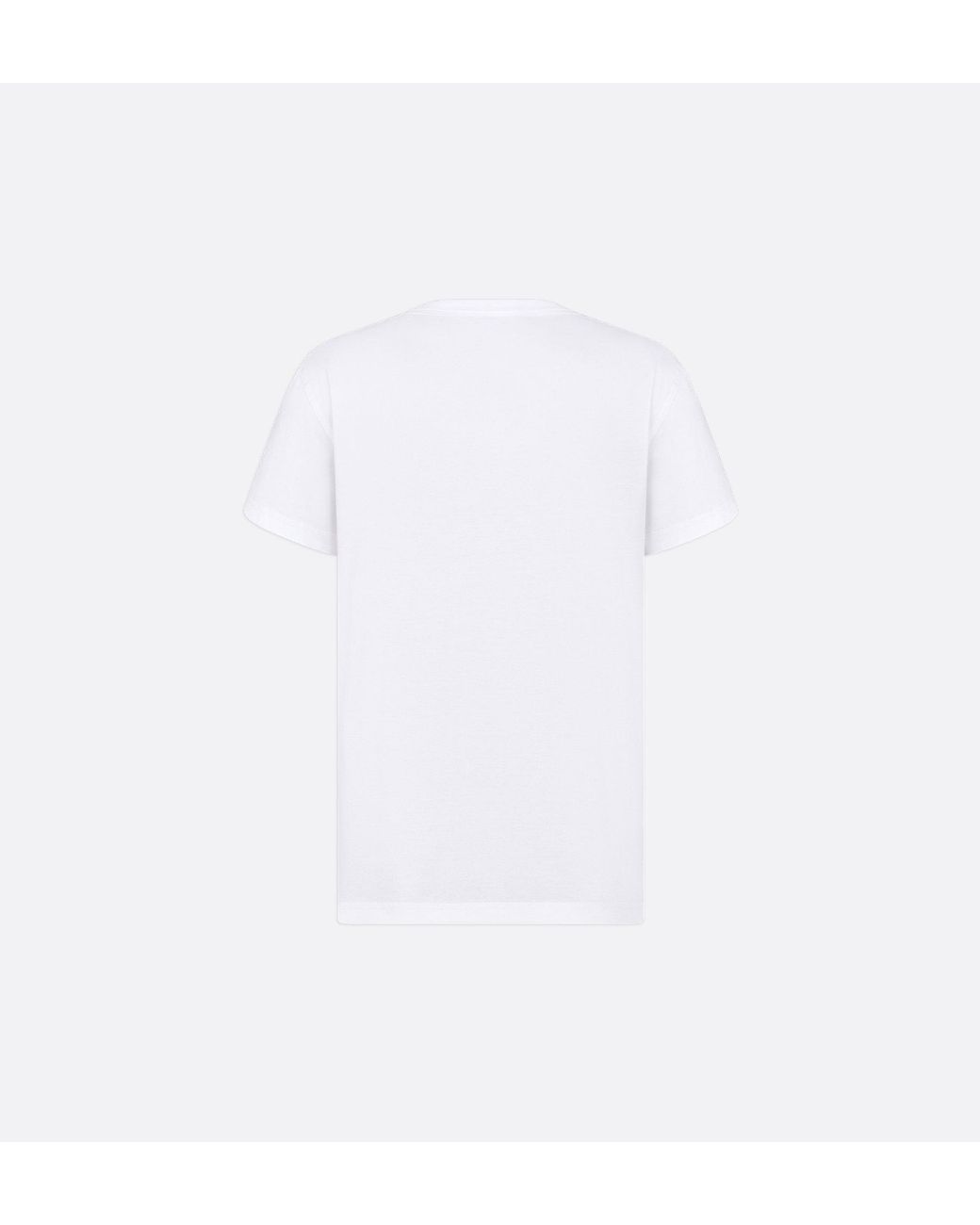 Dior White Homme Ribbon Logo Detailed Crewneck T-Shirt for men