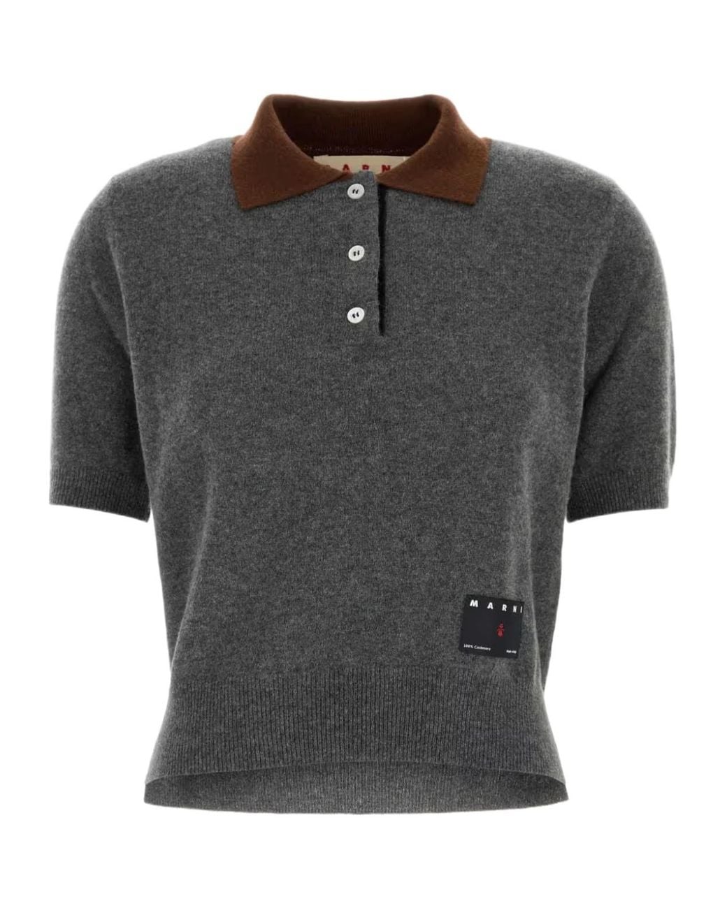 Marni Gray Short-Sleeve Polo Top