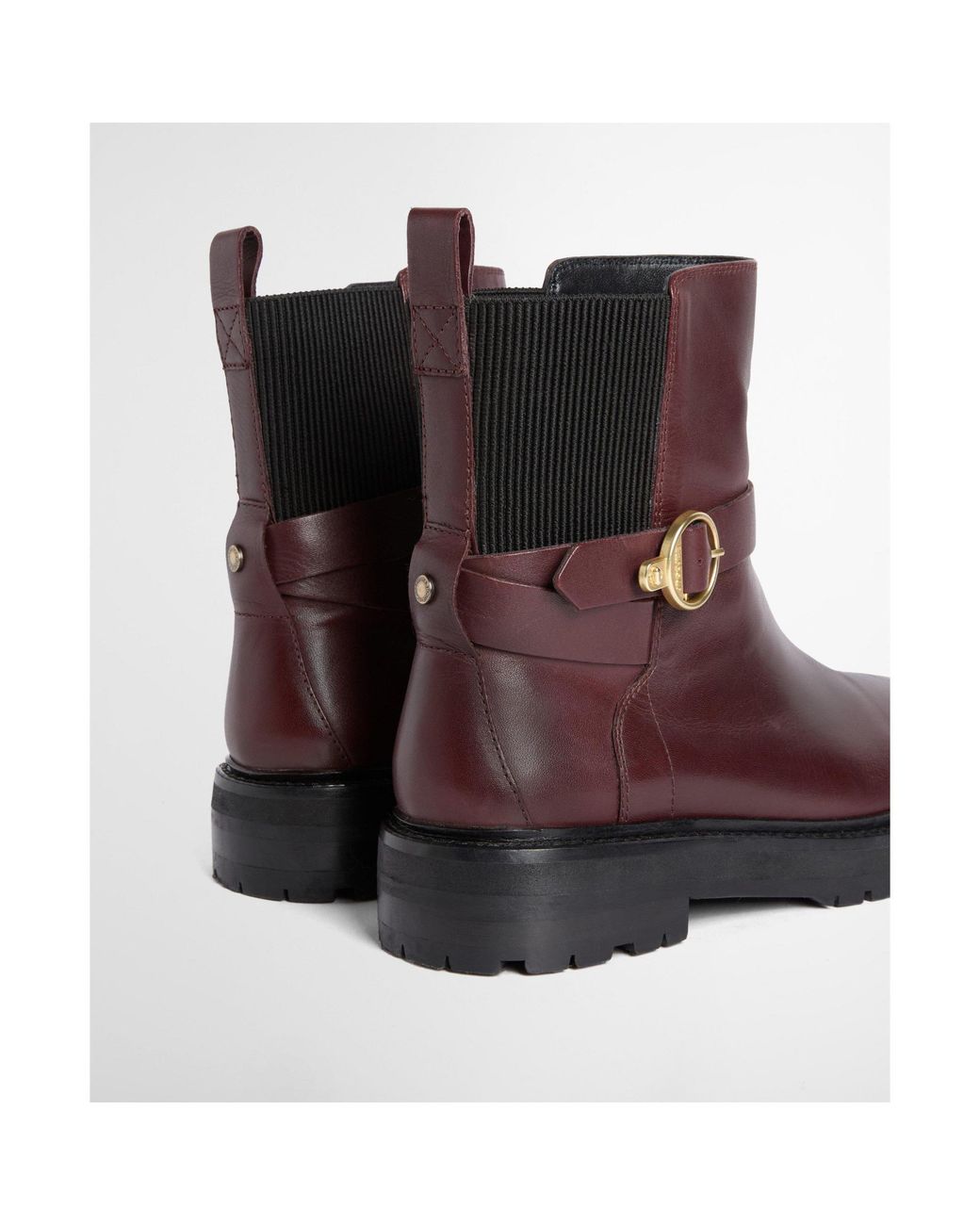 Barbour Brown Leather Mid Calf Boot