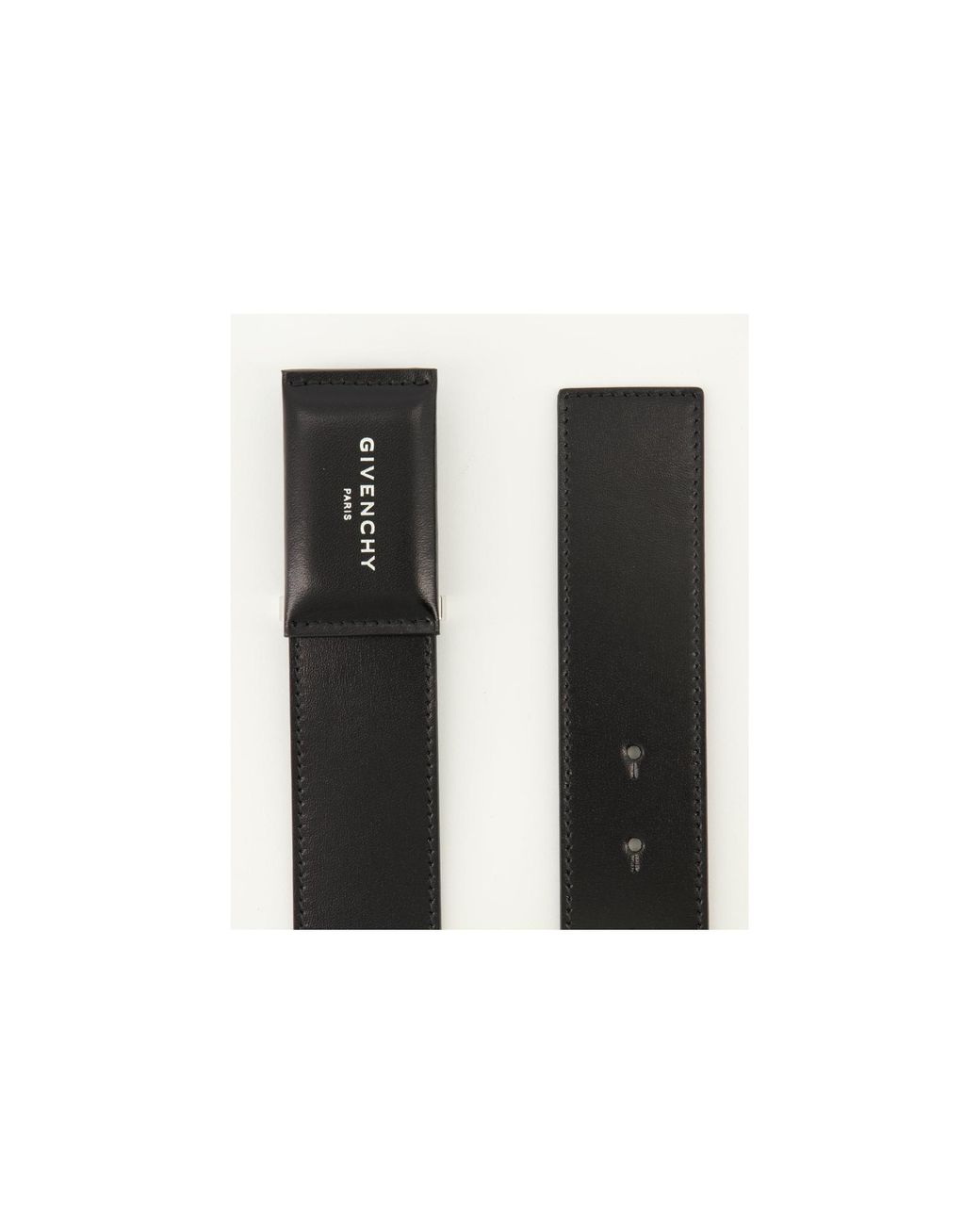 Givenchy White Paris Logo Buckle Belt for men