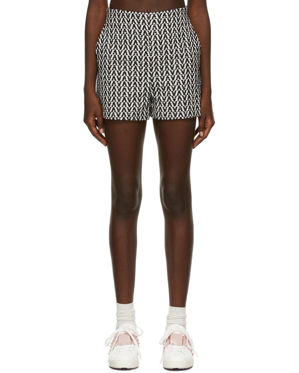 Valentino Black Logo-Jacquard Shorts
