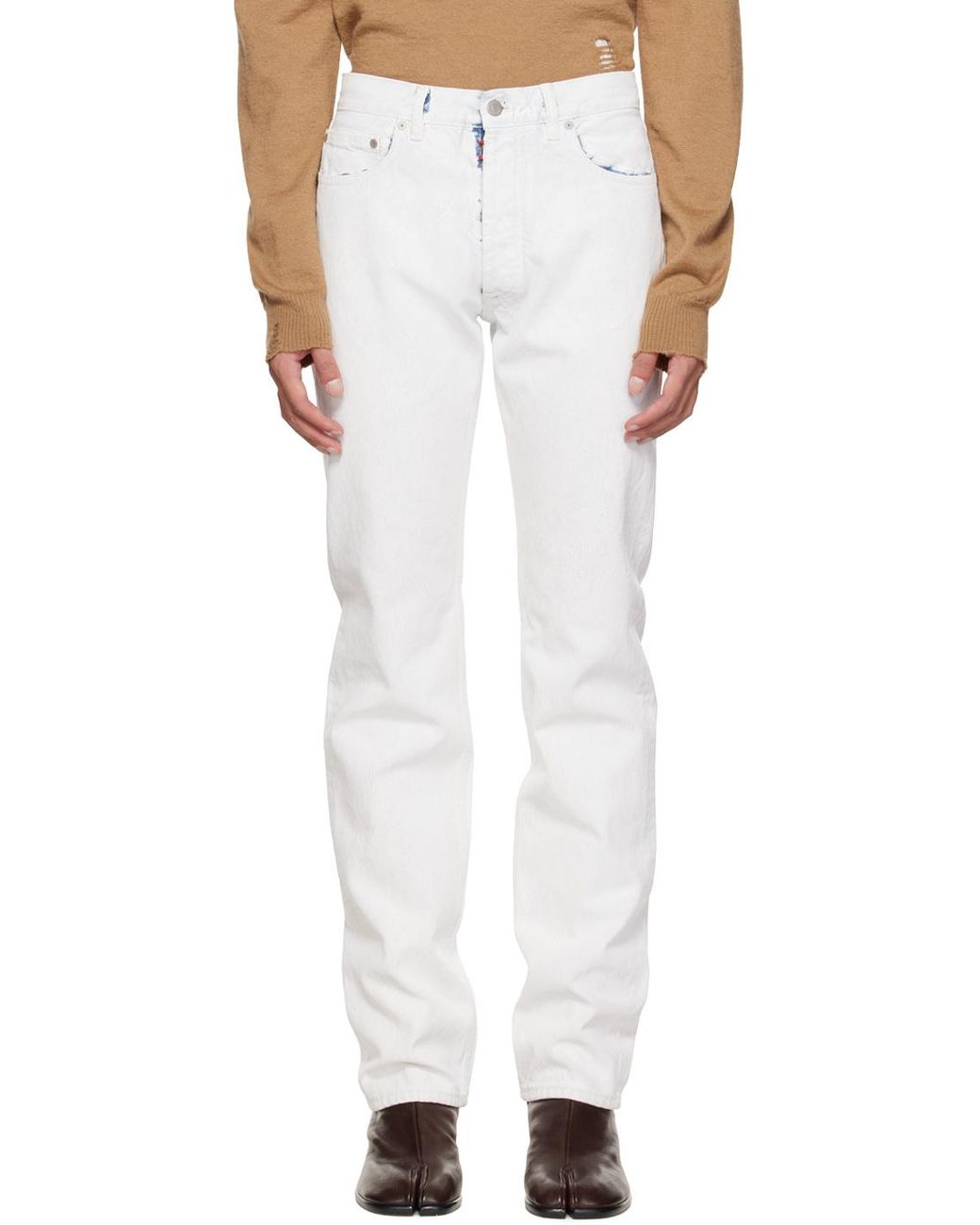 Maison Margiela White Bianchetto Straight-Leg Jeans for men