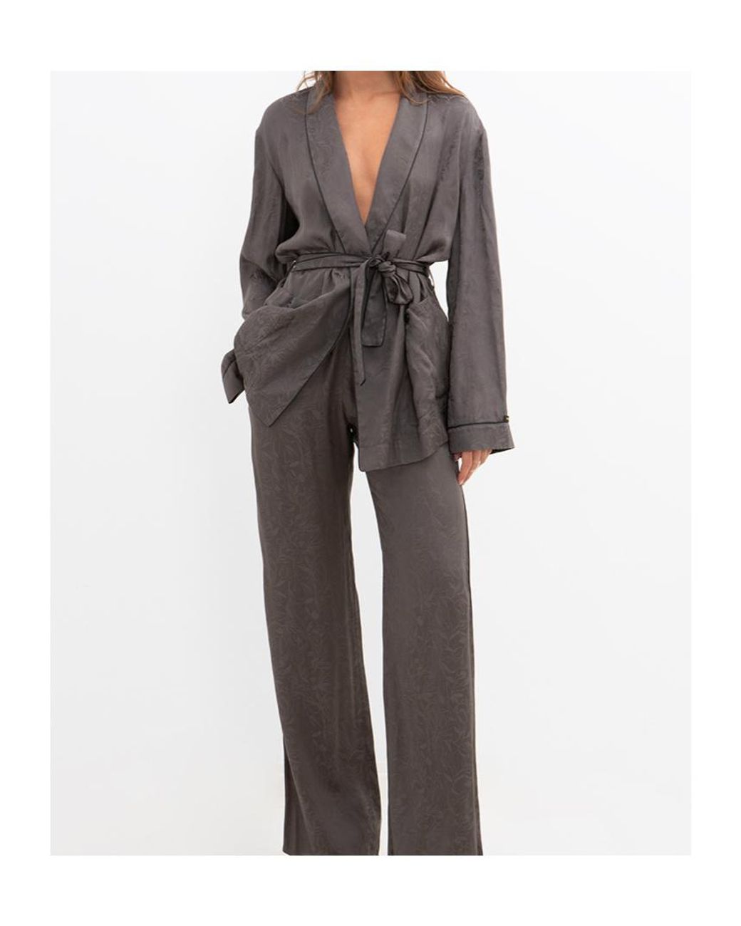 Golden Goose Deluxe Brand Gray Belted Shawl Pijama Jacket