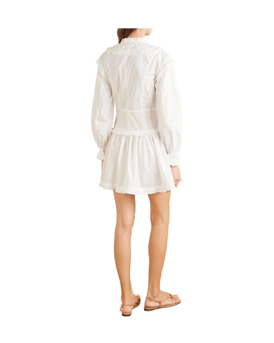 Ulla Johnson White Beatrix Ruffled Cotton Mini Dress