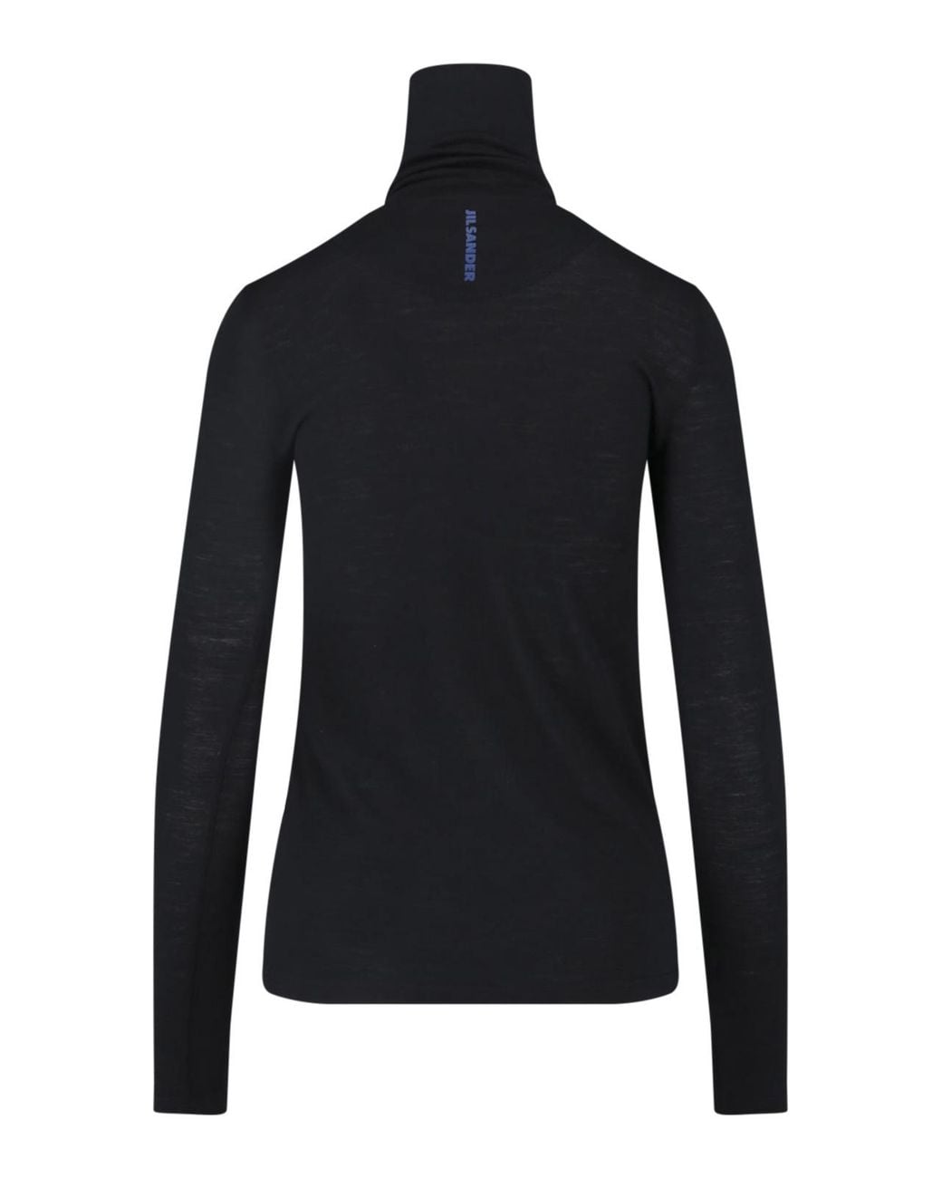 Jil Sander Black Zip Turtleneck Long-Sleeve Top