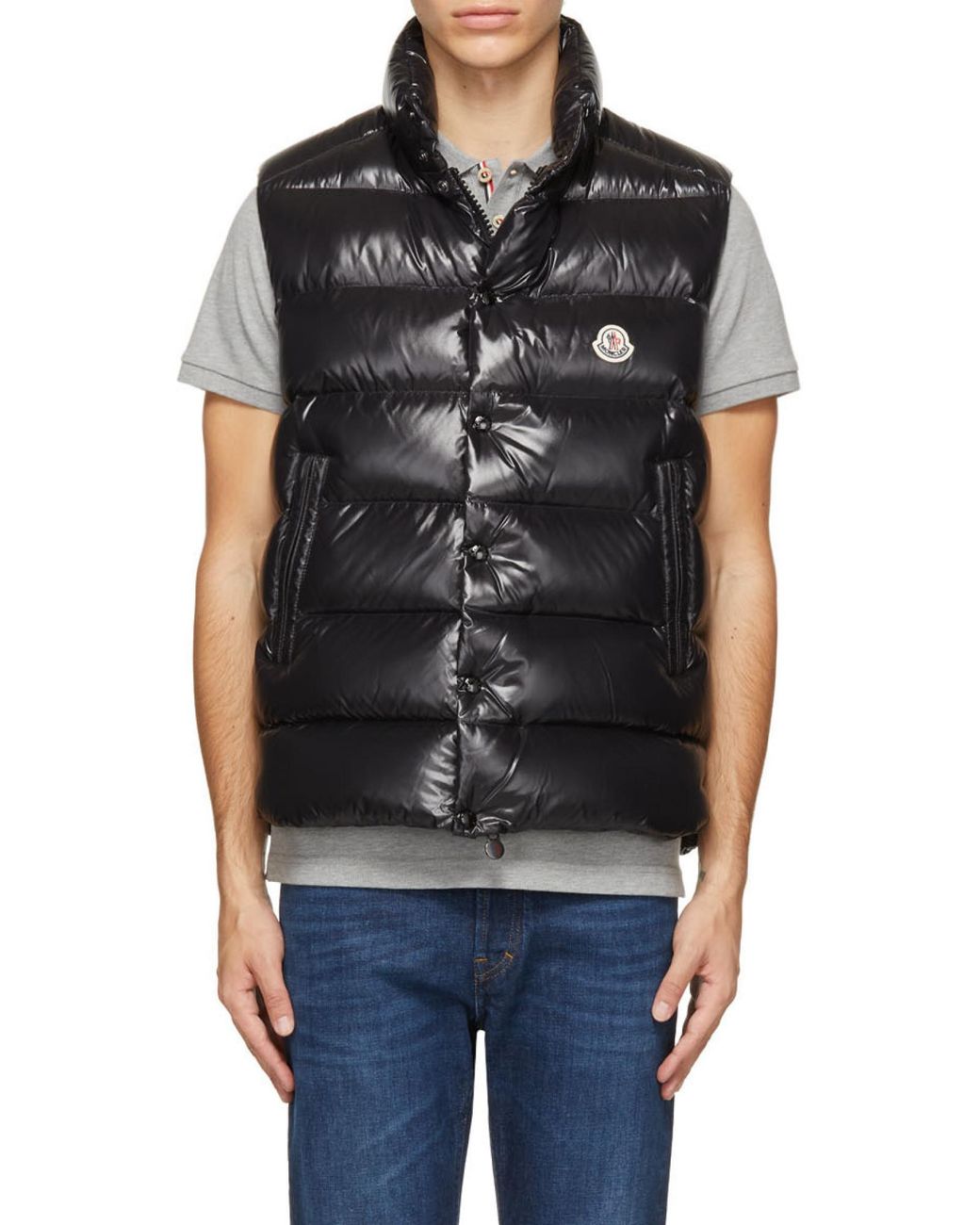 Moncler Black Tibb High-Neck Zip-Up Padded Gilet for men