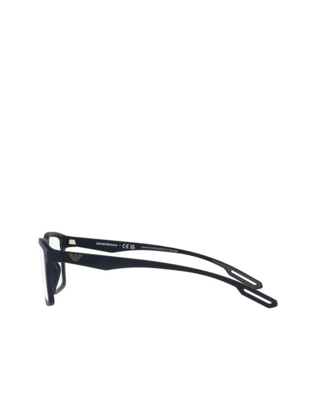 Emporio Armani White Rectangular Frame Clip-On Glasses for men