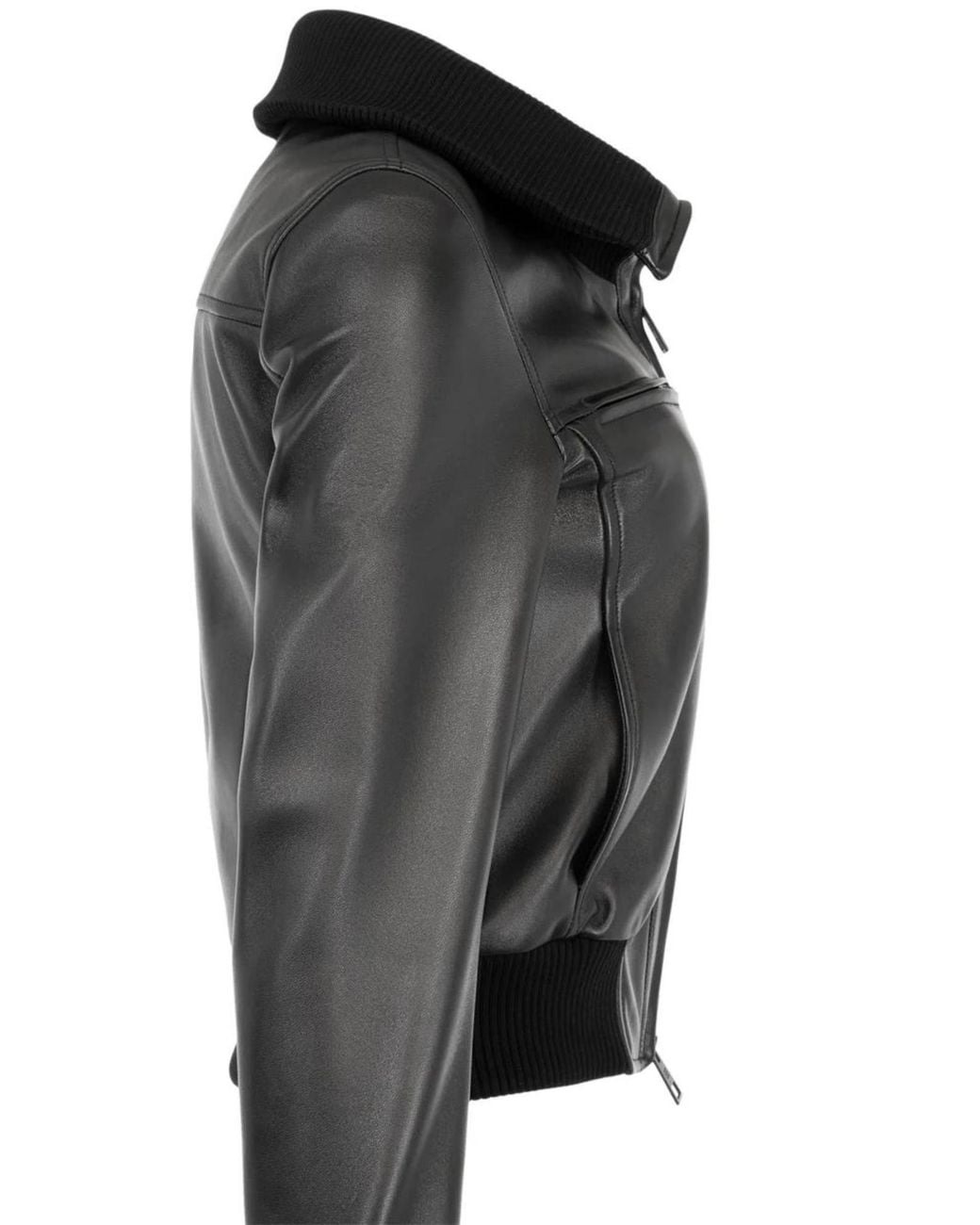 Balenciaga Black Ribbed-Trim Zip-Up Jacket