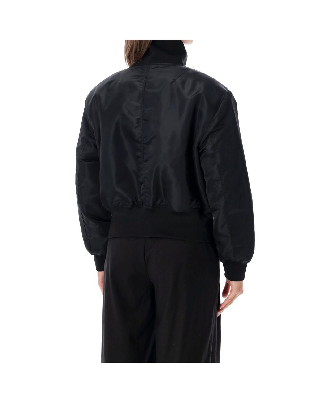 Frankie Shop Black Storm Cropped Bomber Jacket