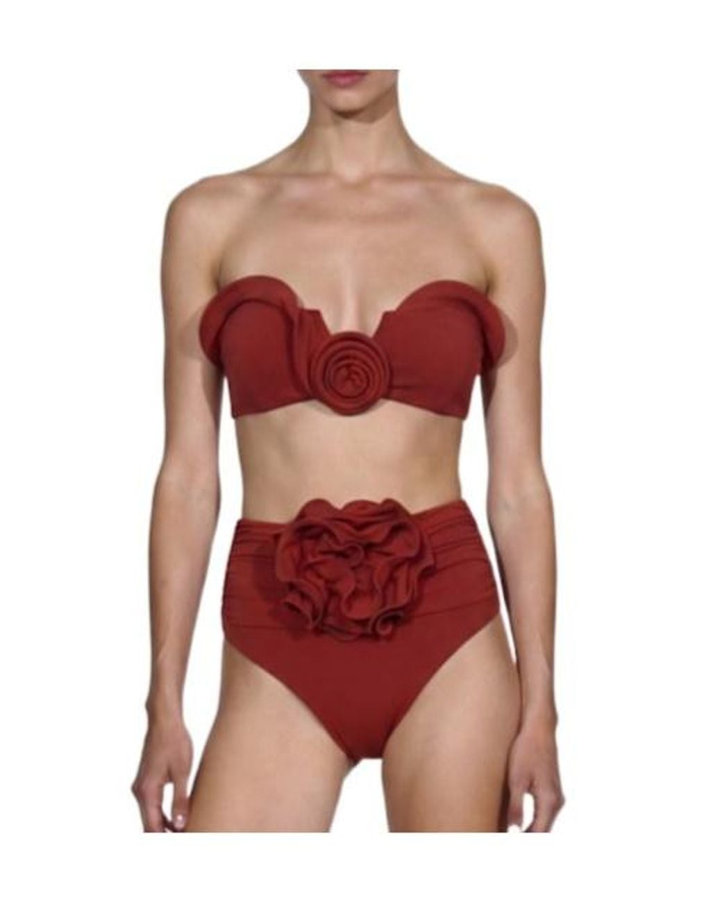 Magda Butrym Red Rose Detail Bikini Top