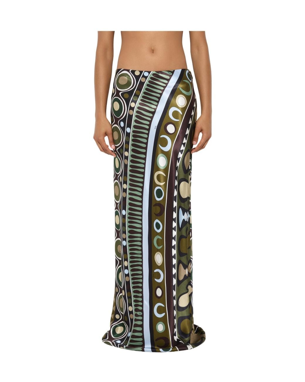 Emilio Pucci Multicolor Pucci Soleil Print Satin Skirt