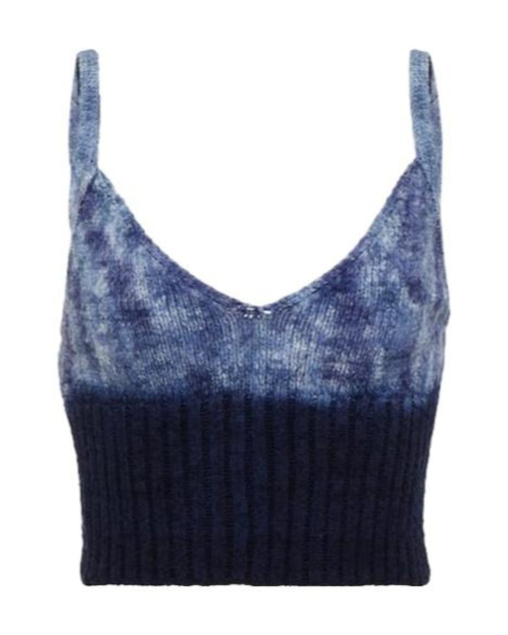 Altuzarra Blue Sim Tie-Dye Silk Crop Top